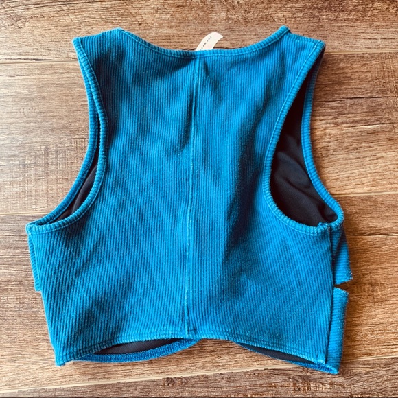 ❤️SOLD Free people movement ribbed textured front twist workout crop top bra xs - Picture 9 of 9